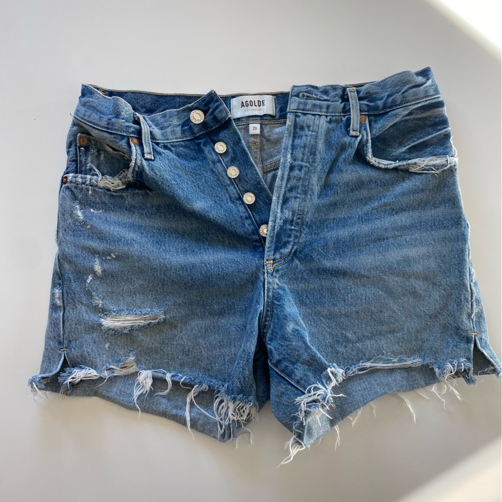 Agolde Dee distressed Jean Shorts size 29